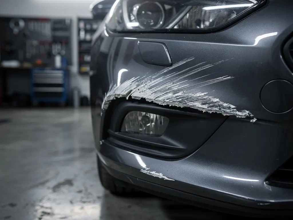 Before: Front bumper scuff repair